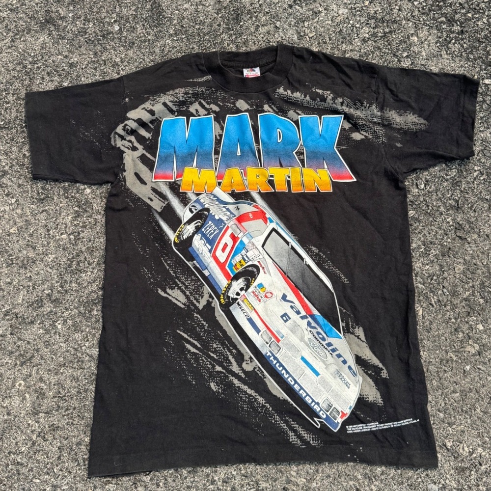 Vintage 1995 Mark Martin Valvoline Roush Racing‎ T-Shirt Mens Large NASCAR 90s L